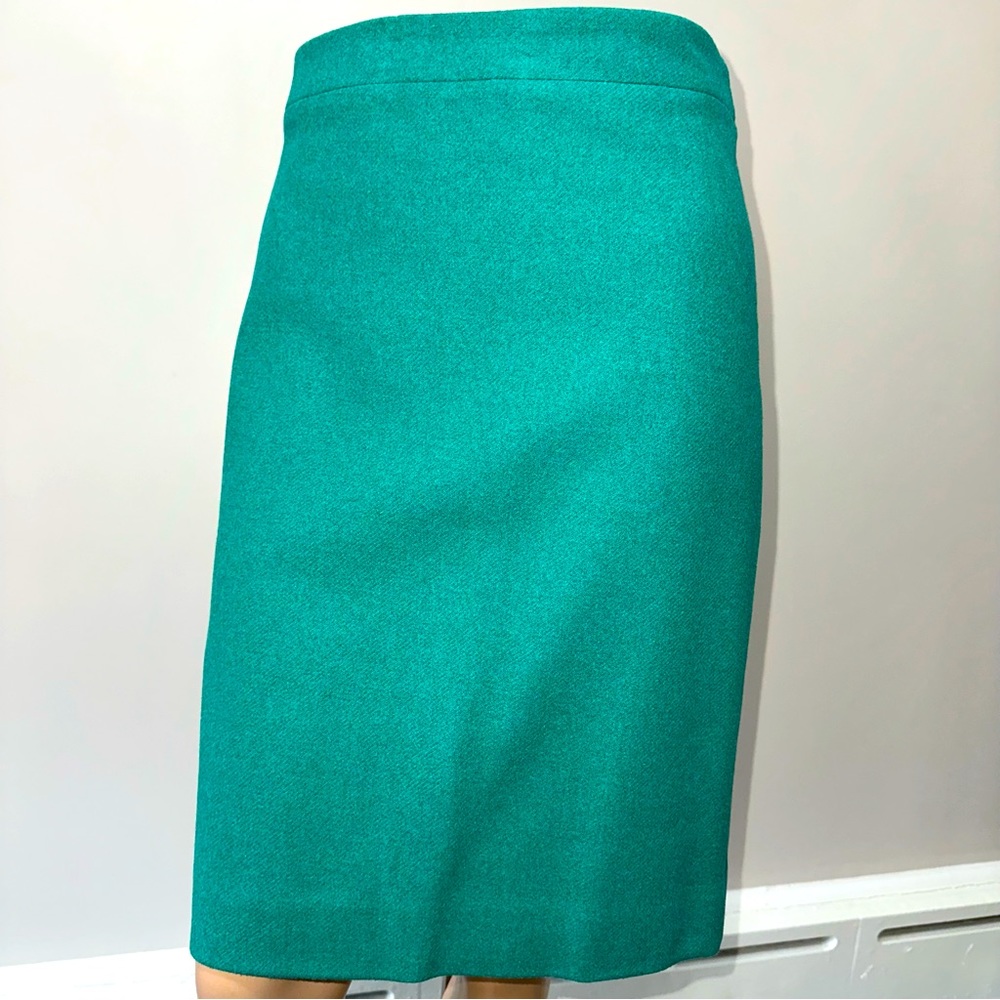 J. Crew | The Pencil Skirt Wool Blend Turquoise | Size 8